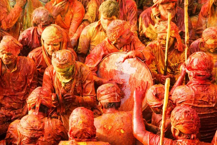 Framed Print : Asia, India, Uttar pradesh, Mathura district. Lathmar holi Framed Print : Asia, India, Uttar pradesh, Mathura district. Lathmar holi