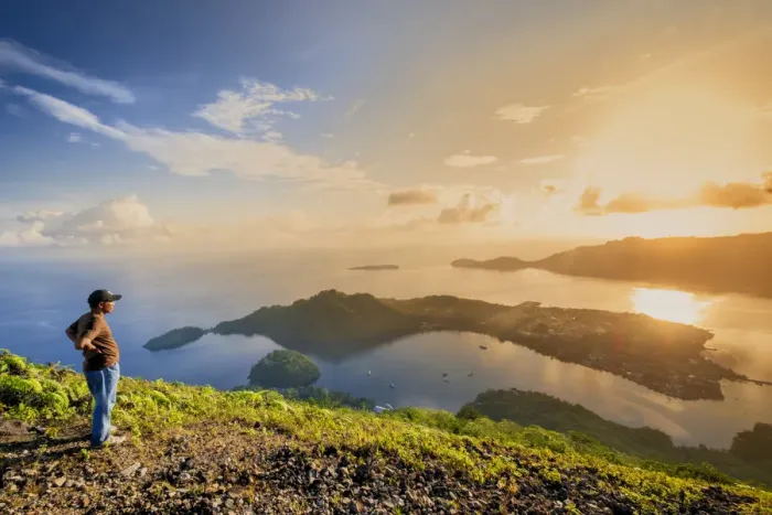 Framed Print : Asia, Indonesia, Spice Islands, Maluku, Banda Api, the view from the summit of Api Framed Print : Asia, Indonesia, Spice Islands, Maluku, Banda Api, the view from the summit of Api