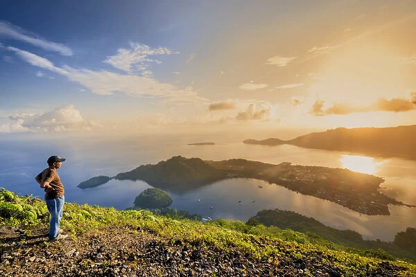 Asia, Indonesia, Spice Islands, Maluku, Banda Api, the view from the summit of Api