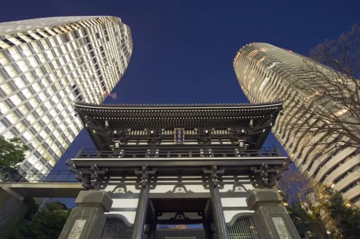 Framed Print : Asia, Japan, Tokyo, temple and skyscrapers Framed Print : Asia, Japan, Tokyo, temple and skyscrapers