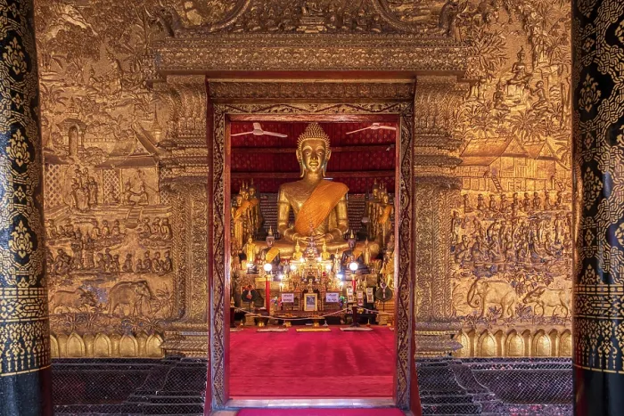 Framed Print : Asia, Laos, Mekong Valley, Luang Prabang, former royal capital of Laos & Unesco World Heritage Site; Wat Phra Mahathat Rajbovoravihane Framed Print : Asia, Laos, Mekong Valley, Luang Prabang, former royal capital of Laos & Unesco World Heritage Site; Wat Phra Mahathat Rajbovoravihane