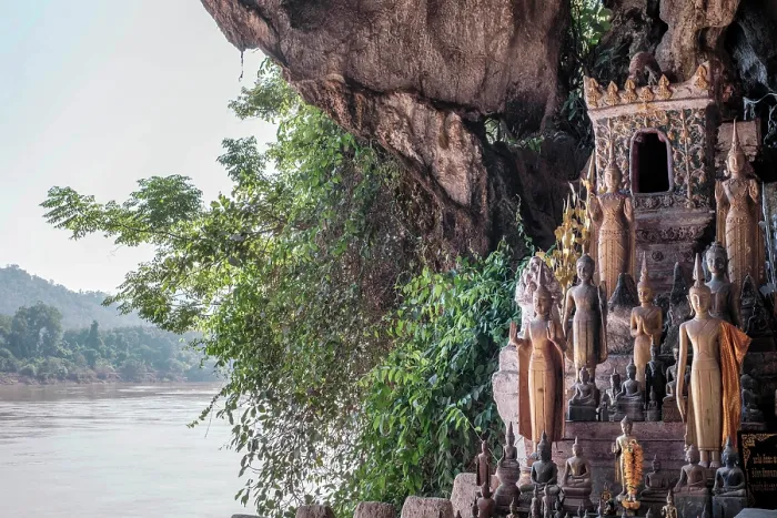 Framed Print : Asia, Laos, Mekong Valley, Pak Ou Caves, buddha shrine and cave above the Mekong River near Luang Prabang Framed Print : Asia, Laos, Mekong Valley, Pak Ou Caves, buddha shrine and cave above the Mekong River near Luang Prabang