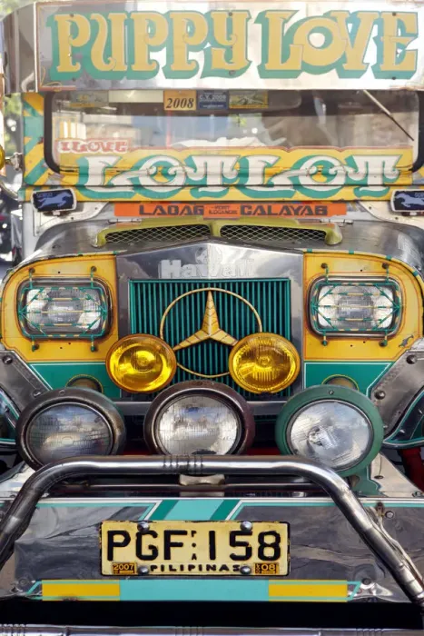 Framed Print : Asia, South East Asia, Philippines, Ilocos, Laoag, front view of a Jeepney Framed Print : Asia, South East Asia, Philippines, Ilocos, Laoag, front view of a Jeepney