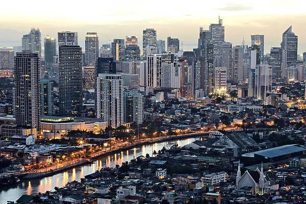 Asia, South East Asia, Philippines, Manila, Intramuros, view of Makati, the business