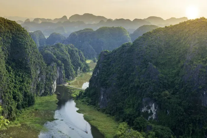 Framed Print : Asia, South East Asia, Vietnam, Ninh Binh, Tam Coc, elevated view of the karst limestone Framed Print : Asia, South East Asia, Vietnam, Ninh Binh, Tam Coc, elevated view of the karst limestone
