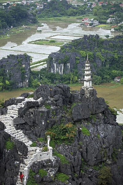 Asia, South East Asia, Vietnam, Ninh Binh, 15th Century Bich Dong pagoda near Tam Coc