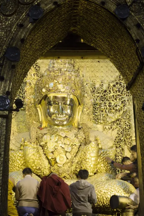 Framed Print : Asia, Southeast Asia, Myanmar, Mandalay, Mahamuni Buddha Temple, gold-covered buddha Framed Print : Asia, Southeast Asia, Myanmar, Mandalay, Mahamuni Buddha Temple, gold-covered buddha