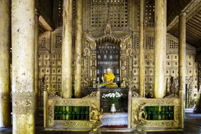 Framed Print : Asia, Southeast Asia, Myanmar, Mandalay, Golden Palace Monastery (Shwenandaw Kyaung) Framed Print : Asia, Southeast Asia, Myanmar, Mandalay, Golden Palace Monastery (Shwenandaw Kyaung)