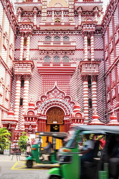 Framed Print : Asia, Sri Lanka, Colombo, Jami-Ul-Alfar Mosque, Colombo Red Mosque, facade and doorway of mosque, rickshaws / tuk-tuks on 2nd Cross Street Framed Print : Asia, Sri Lanka, Colombo, Jami-Ul-Alfar Mosque, Colombo Red Mosque, facade and doorway of mosque, rickshaws / tuk-tuks on 2nd Cross Street