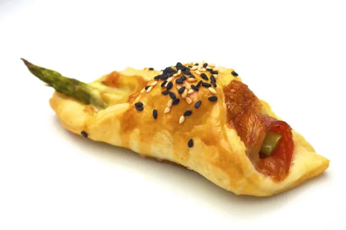 Framed Print : Asparagus and Chorizo Pastry Tapas Framed Print : Asparagus and Chorizo Pastry Tapas