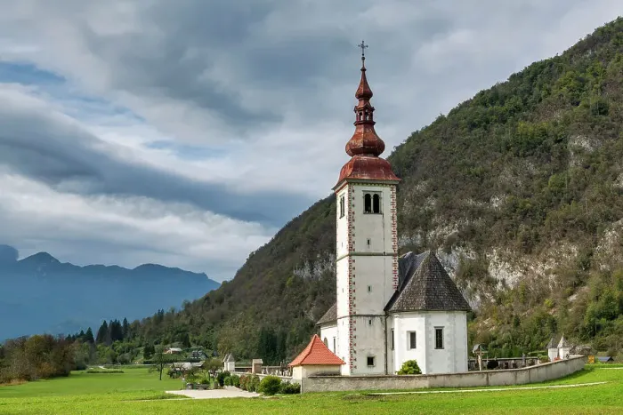 Framed Print : Assumption of Mary Church, Bitnje, Slovenia Framed Print : Assumption of Mary Church, Bitnje, Slovenia