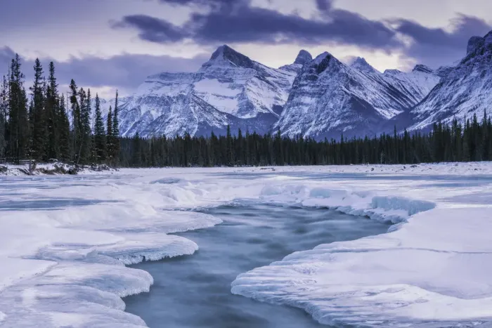 Framed Print : Athabasca River in Winter, Jasper National Park, Alberta, Canada Framed Print : Athabasca River in Winter, Jasper National Park, Alberta, Canada