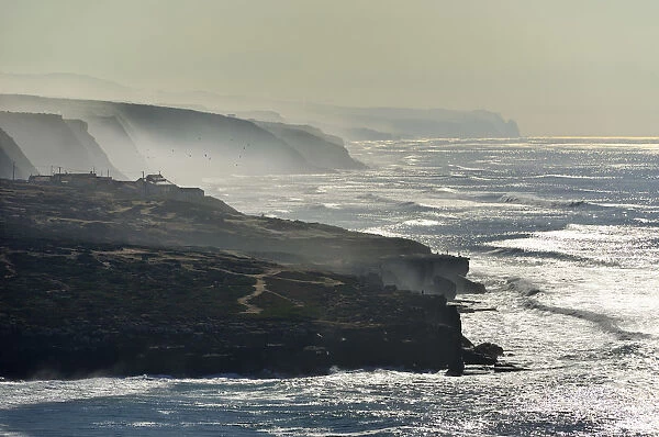 Atlantic ocean coastline between Ericeira and Cabo da Roca. Portugal