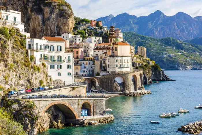 Framed Print : Atrani. Amalfi coast, Salerno, Campania, Italy. View of Atrani village
