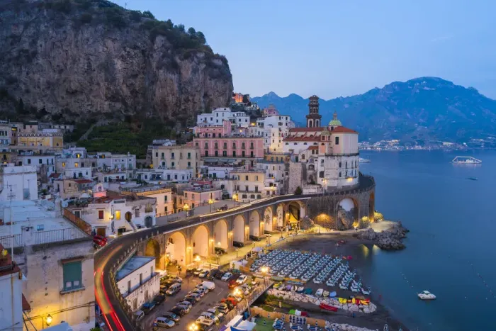 Framed Print : Atrani, Amalfi Coast, Salerno Province, Campania, Italy View of the small village of Framed Print : Atrani, Amalfi Coast, Salerno Province, Campania, Italy View of the small village of