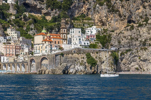 Atrani as seen from the sea, Campania, Italy