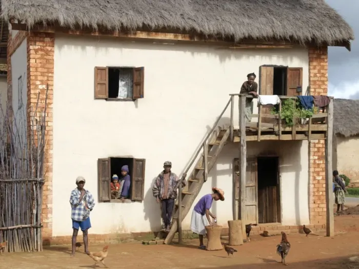 Framed Print : An attractive Malagasy home of the Betsileo people Framed Print : An attractive Malagasy home of the Betsileo people