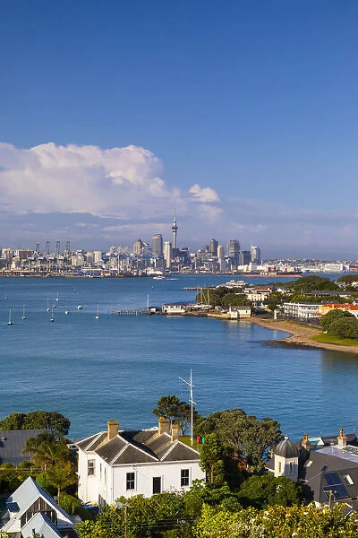 Auckland City and Harbour from Devonport, Auckland, New Zealand, Pacific Ocean