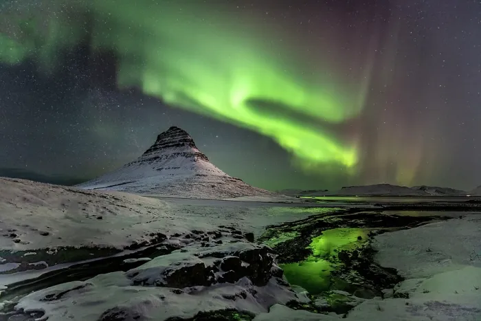 Framed Print : Aurora Borealis (Northern Lights) over Kirkjufell (Church Mountain), Grundafjordur, Snaefellsnes Peninsula, Iceland Framed Print : Aurora Borealis (Northern Lights) over Kirkjufell (Church Mountain), Grundafjordur, Snaefellsnes Peninsula, Iceland