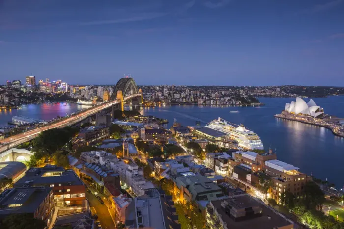 Framed Print : Australia, New South Wales, NSW, Sydney, The Rocks area, Sydney Harbour Bridge