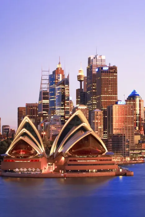 Framed Print : Australia, New South Wales, Sydney, Sydney Opera House, City Skyline at dusk