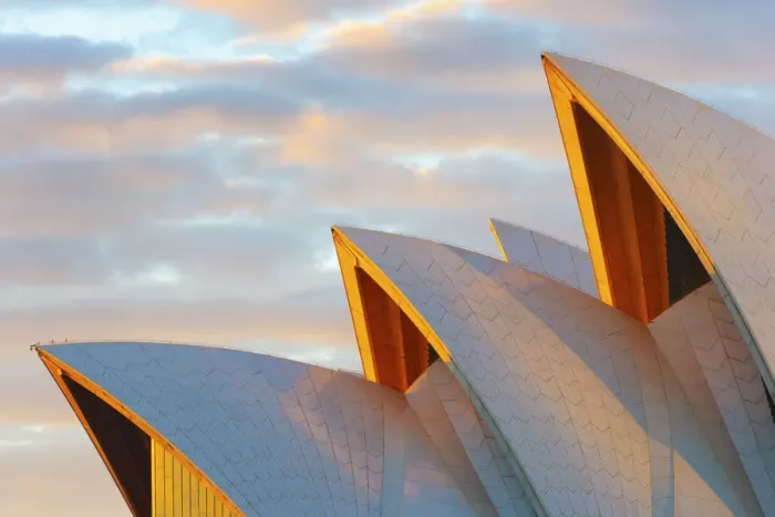 Framed Print : Australia, New South Wales, Sydney, Sydney Opera House, Close-up at sunrise Framed Print : Australia, New South Wales, Sydney, Sydney Opera House, Close-up at sunrise