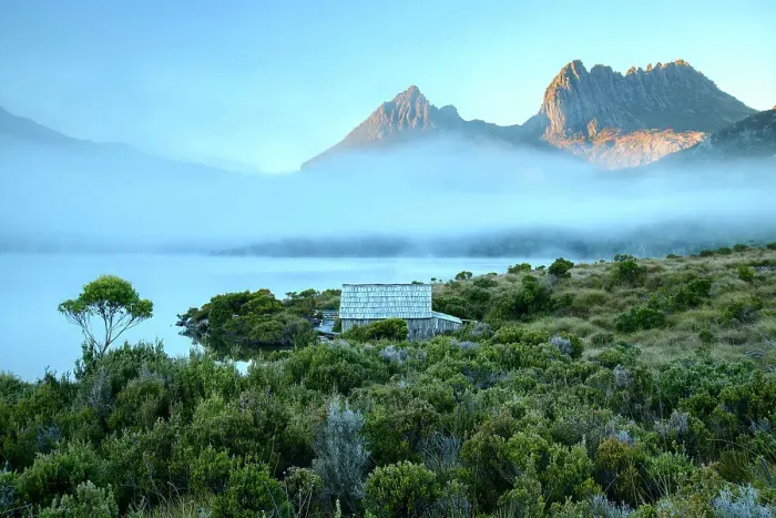 Framed Print : Australia, Tasmania, Cradle Mountain, Lake St Clair National Park, Dove lake
