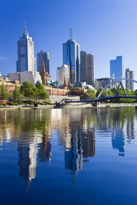 Framed Print : Australia, Victoria, Melbourne, buildings on bank of Yarra river Framed Print : Australia, Victoria, Melbourne, buildings on bank of Yarra river