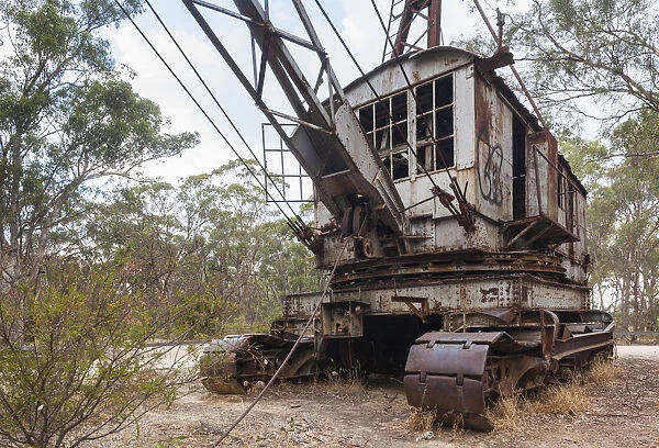 Australia, Victoria, VIC, Castlemaine, old gold mine dredging machinery