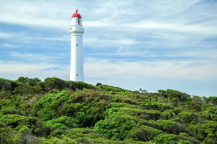 Framed Print : Australia; Victoria;Fairway Haven, Great Ocean road, Split Point Lighthouse