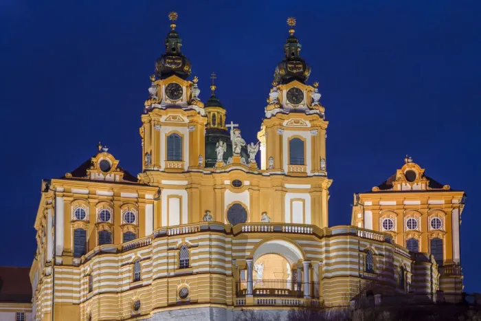 Framed Print : Austria, Lower Austria, Melk, Melk Abbey, dusk Framed Print : Austria, Lower Austria, Melk, Melk Abbey, dusk