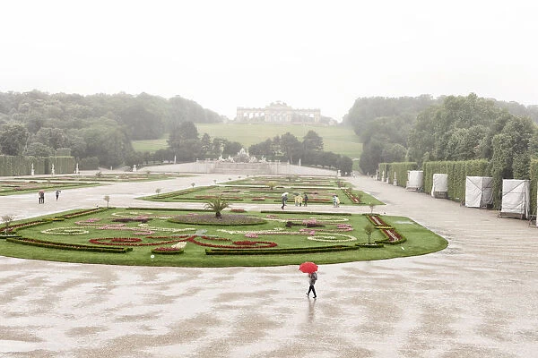 Austria, Osterreich. Vienna, Wien. Vienna, Wien. Schonbrunn Palace in a rainy day