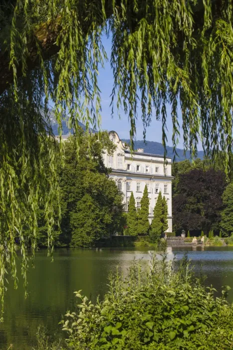 Framed Print : Austria, Salzburg, Leopoldskron, Leopoldskron palace, made famous by the boating scene Framed Print : Austria, Salzburg, Leopoldskron, Leopoldskron palace, made famous by the boating scene