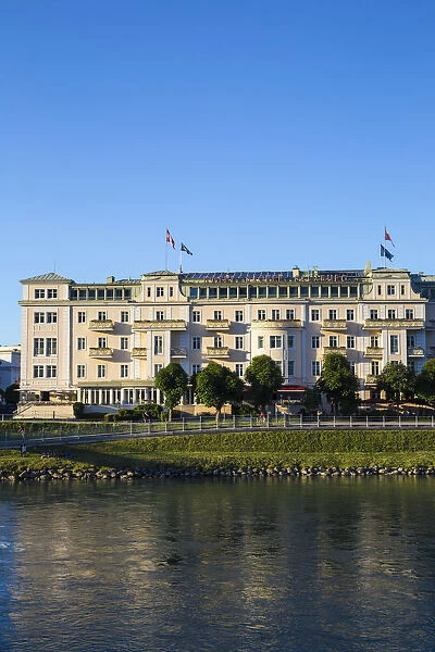 Austria, Salzburg, Sacher hotel, situated on the banks of the Salzach River