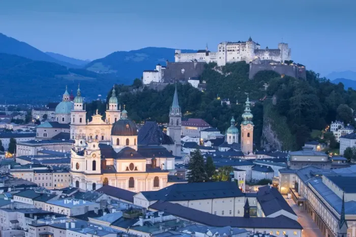 Framed Print : Austria, Salzburg, View of Hohensalzburg Castle above The Old City Framed Print : Austria, Salzburg, View of Hohensalzburg Castle above The Old City