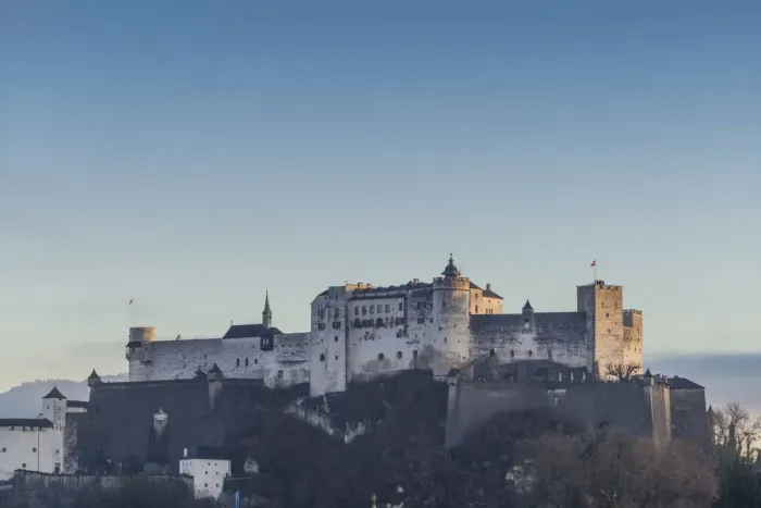 Framed Print : Austria, Salzburgerland, Salzburg, Festung Hohensalzburg Castle, dusk Framed Print : Austria, Salzburgerland, Salzburg, Festung Hohensalzburg Castle, dusk