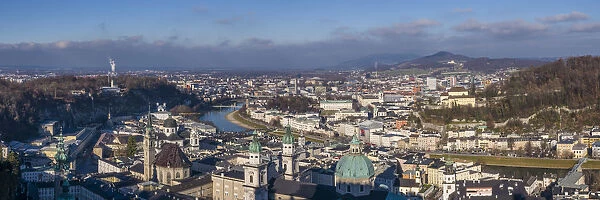 Austria, Salzburgerland, Salzburg, elevated city view from the Festung Hohensalzburg