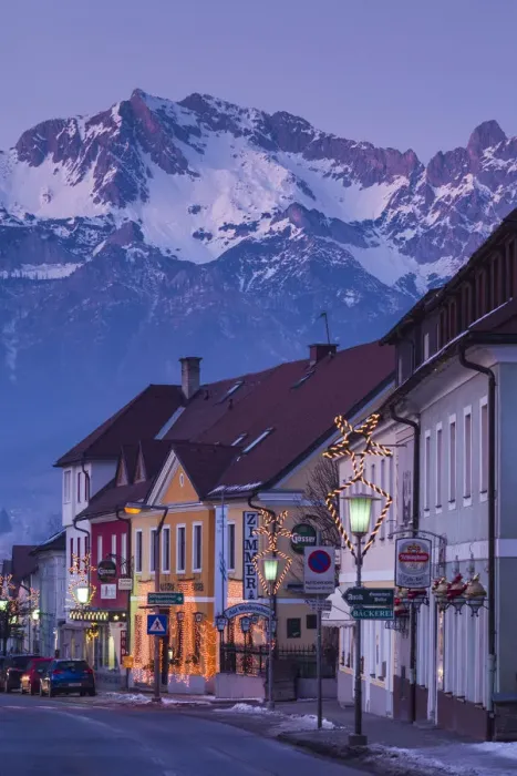 Framed Print : Austria, Styria, Admont, town view, dusk Framed Print : Austria, Styria, Admont, town view, dusk