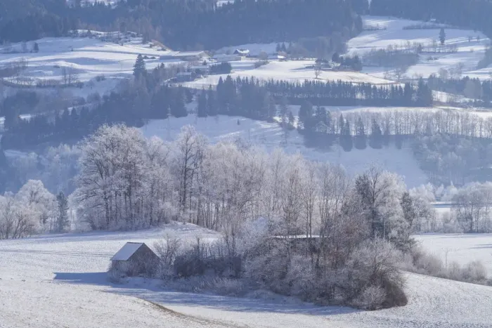 Framed Print : Austria, Styria, Oblarn, winter landscape Framed Print : Austria, Styria, Oblarn, winter landscape