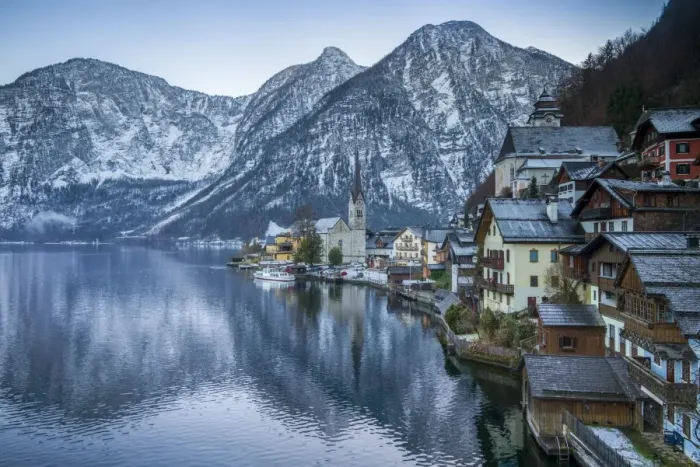 Framed Print : Austria, Upper Austria, Salzkamergut, Hallstatt, town view Framed Print : Austria, Upper Austria, Salzkamergut, Hallstatt, town view
