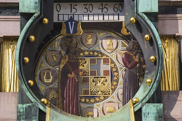 Austria, Vienna, Hoher Markt Square, Ankeruhr - Anchor Clock designed by the painter