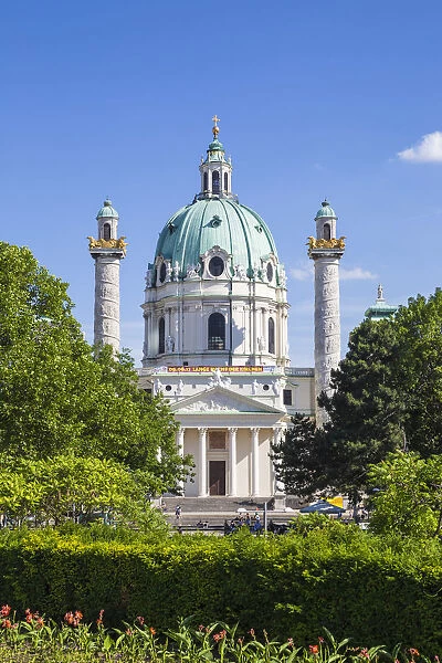Austria, Vienna, Karlsplatz, Karlskirche - St. Charles Church