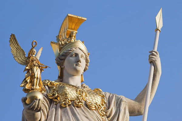 Austria, Vienna, Parliament Building, Statue of Athena