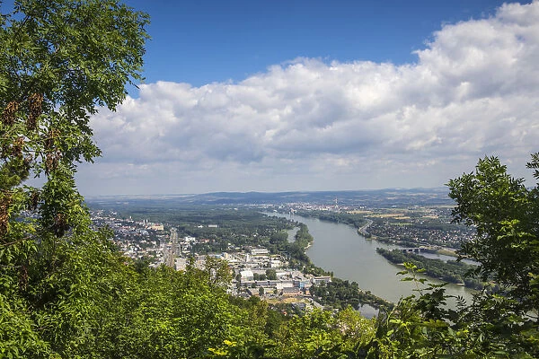 Austria, Vienna, View of the River Danube and Vienna