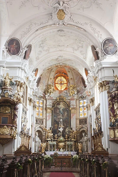 Austria, Wachau, Durnstein, Durnstein Monastery, Baroque Interior