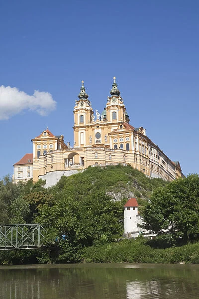 Austria, Wachau, Melk, The Abbey and Danube River