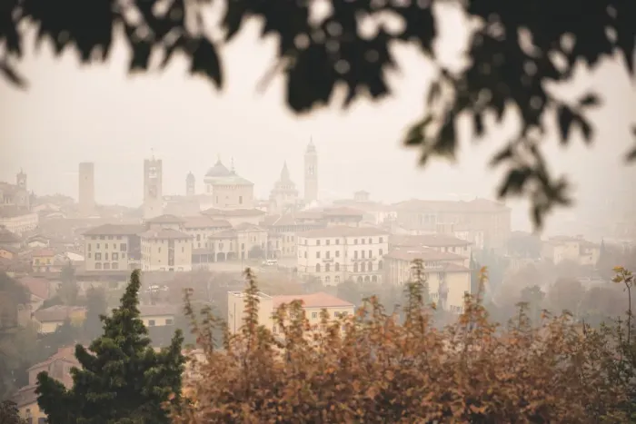 Framed Print : Autumn in Bergamo, Lombadrdy district, Italy, Europe Framed Print : Autumn in Bergamo, Lombadrdy district, Italy, Europe