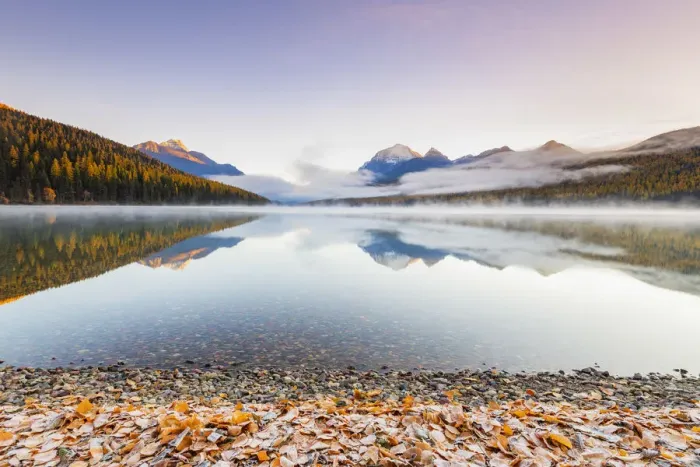Framed Print : Autumn at Bowman Lake, Glacier National Park, Montana, USA Framed Print : Autumn at Bowman Lake, Glacier National Park, Montana, USA