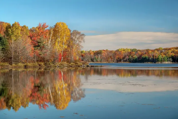 Framed Print : Autumn colour at Liebeck Lake, Muskoka, Ontario, Canada Framed Print : Autumn colour at Liebeck Lake, Muskoka, Ontario, Canada