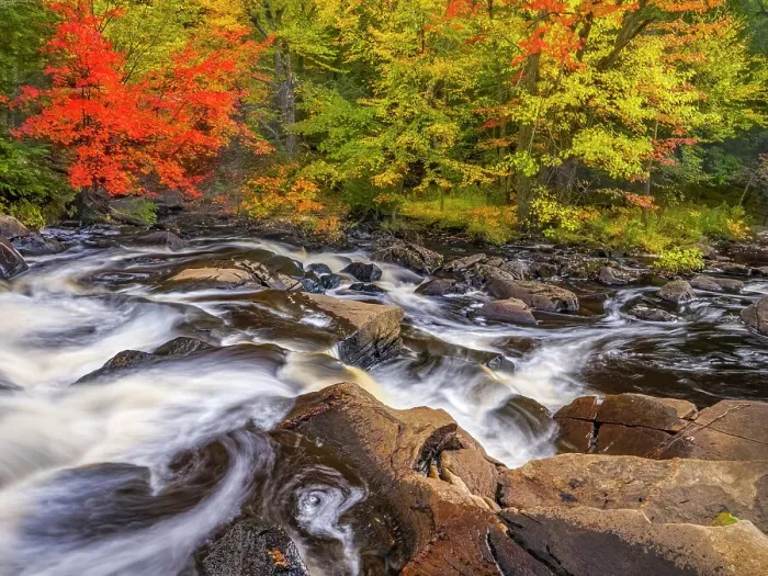 Framed Print : Autumn colour on the Upper Rosseau Falls, Muskoka, Ontario, Canada Framed Print : Autumn colour on the Upper Rosseau Falls, Muskoka, Ontario, Canada